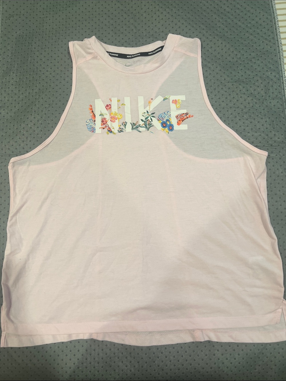 Nike Pink Floral Logo Tank Top for Kids